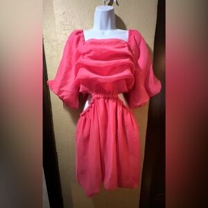 Vibrant Pink Ruffled Dress